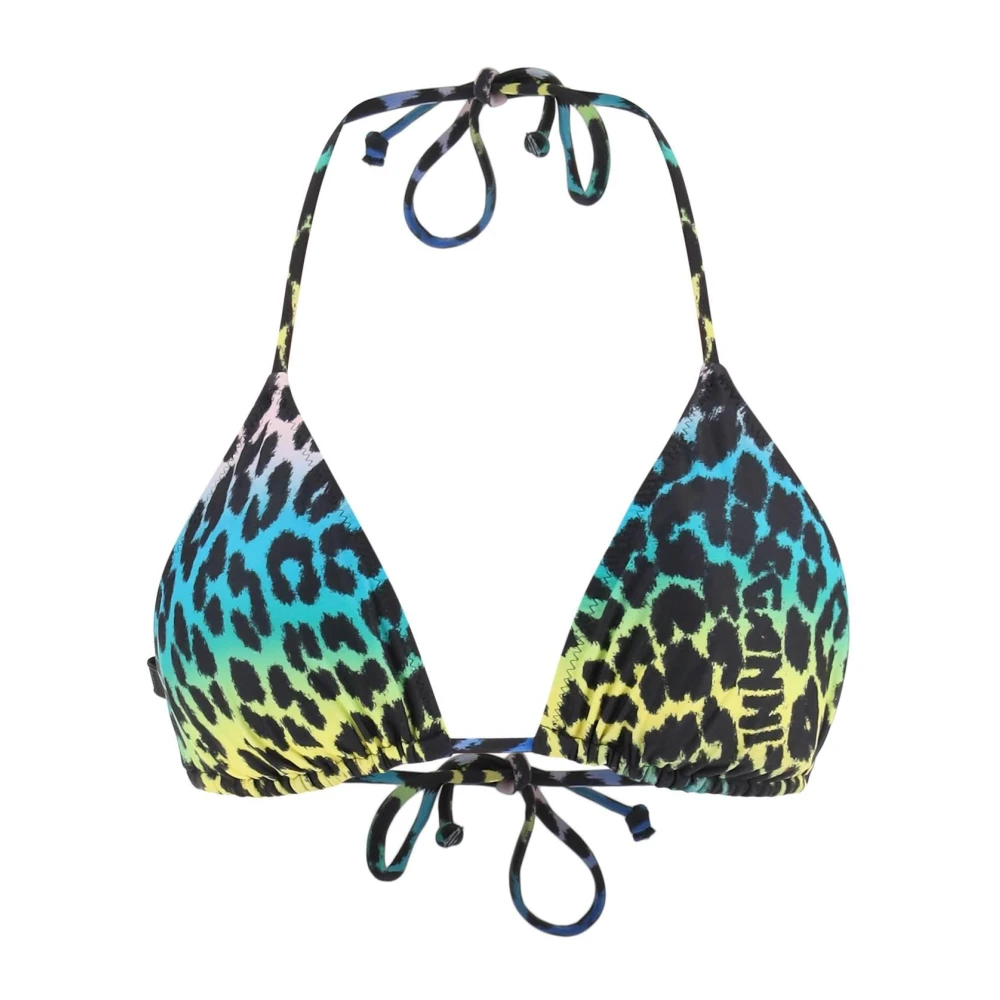 Ganni Luipaardprint Bikini Top met Driehoek Multicolor Dames