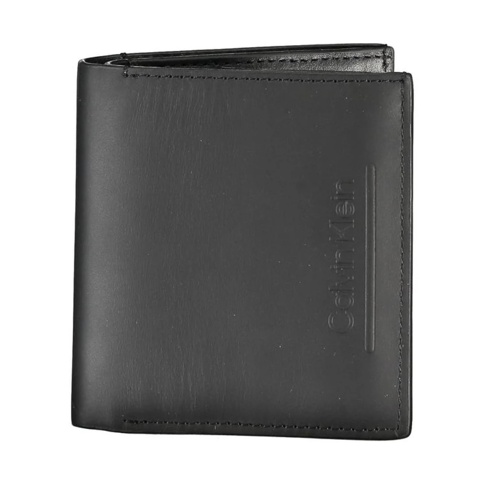 Calvin Klein Men's Black Rfid Leather Bifold Wallet With Compartts