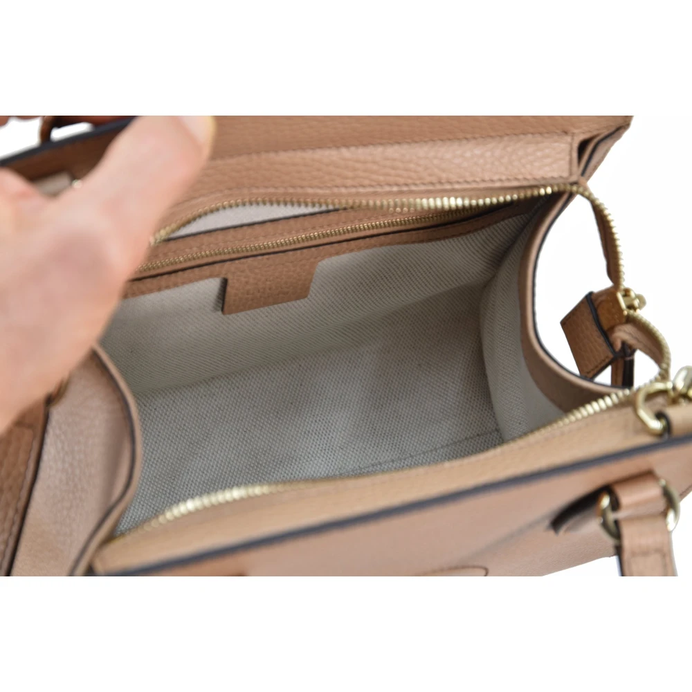 Gucci Soho Leren Hobo Tas met Handvat Beige Dames
