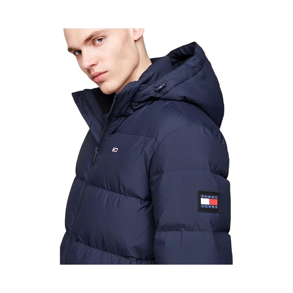 Tommy Jeans Blauwe Donsjas met Afneembare Capuchon Blue Heren