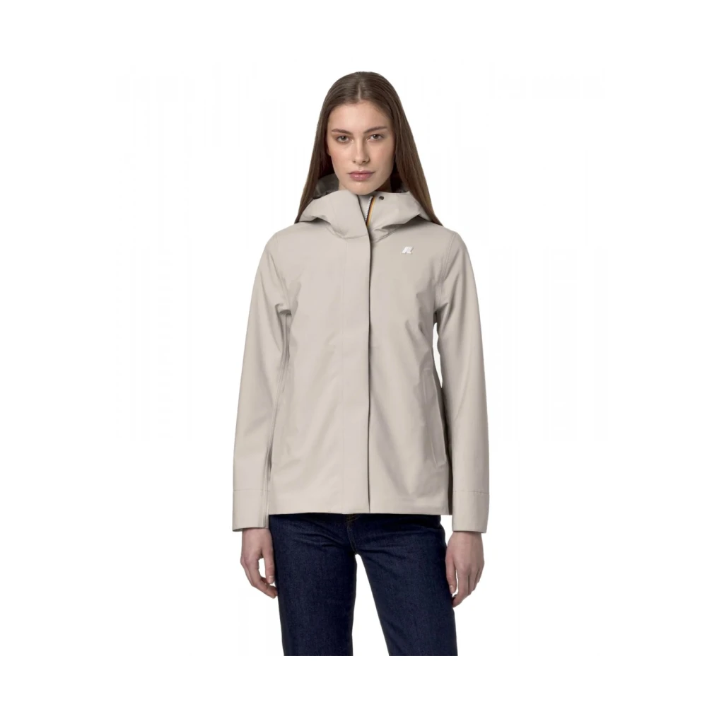 K-way Gebonden Jersey Jas Beige Dames