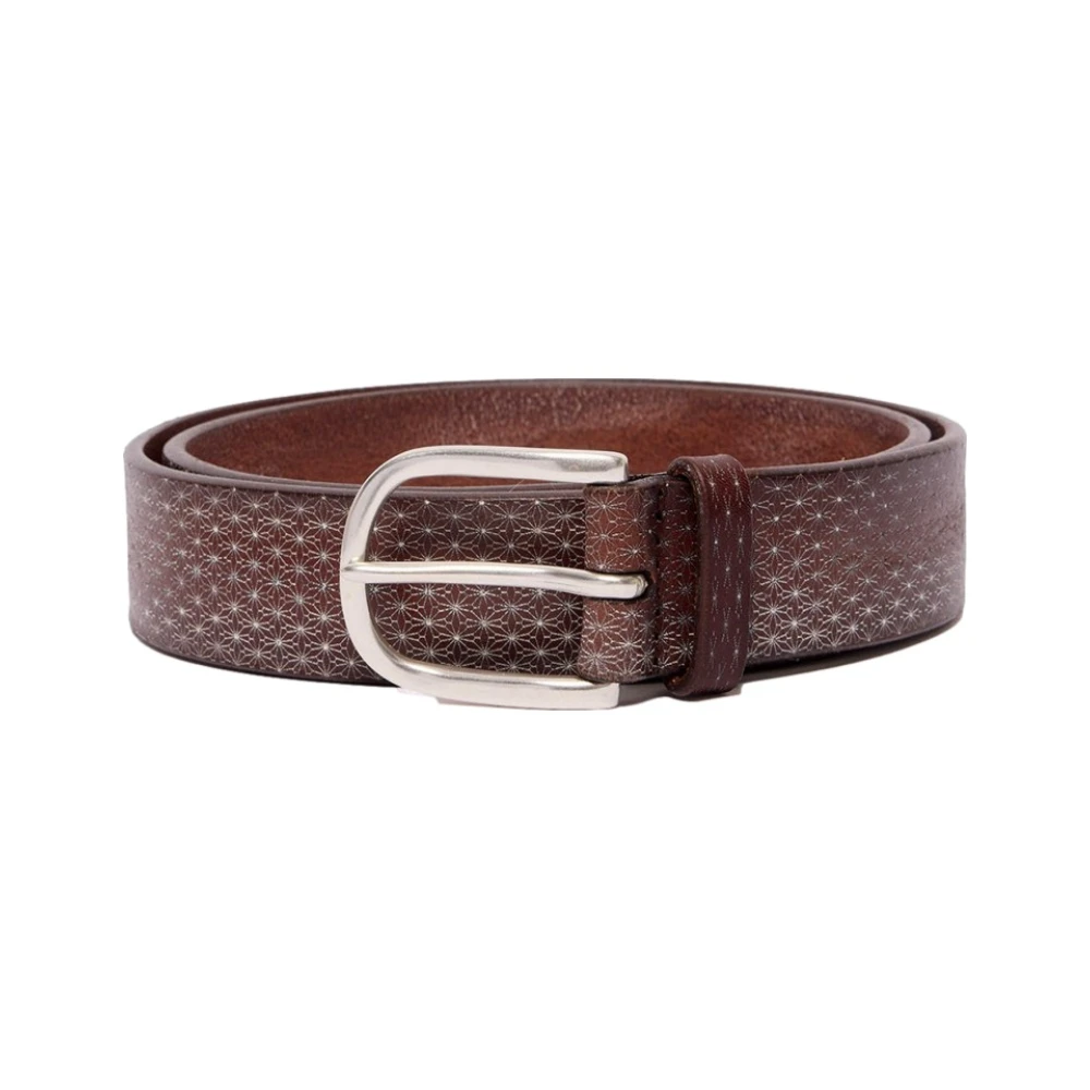 Orciani Mannelijk Bruin Accessoires Heren, 95 Cm, Leer, Wave Leren Riem