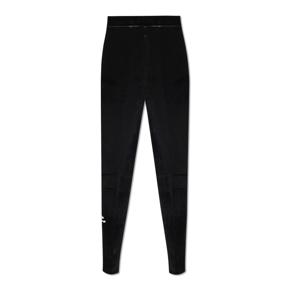 Balenciaga Fluwelen Skiwear Collectie Tapered Broek Black Dames