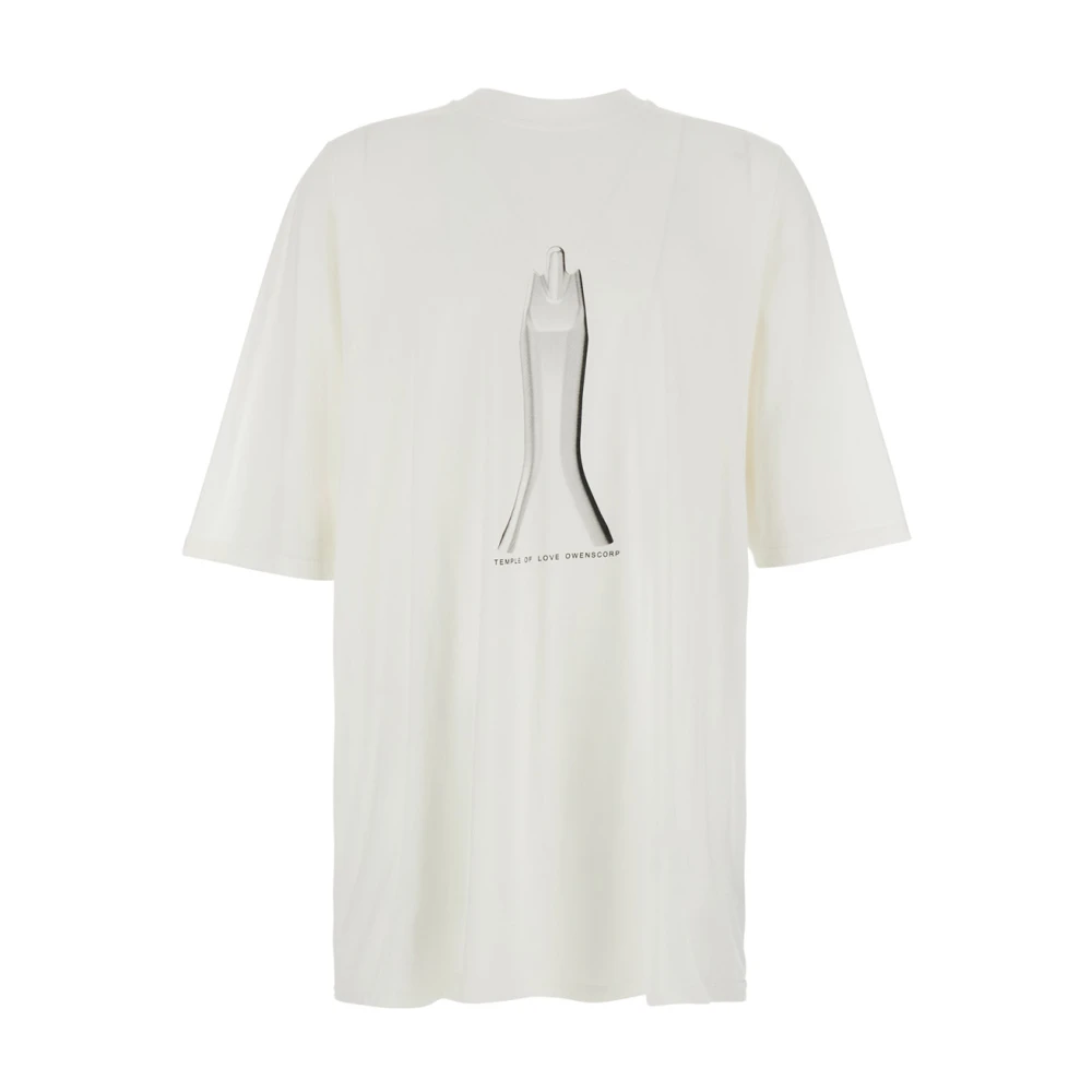 Rick Owens White T-Shirts, Male, S, Jumbo Ss T