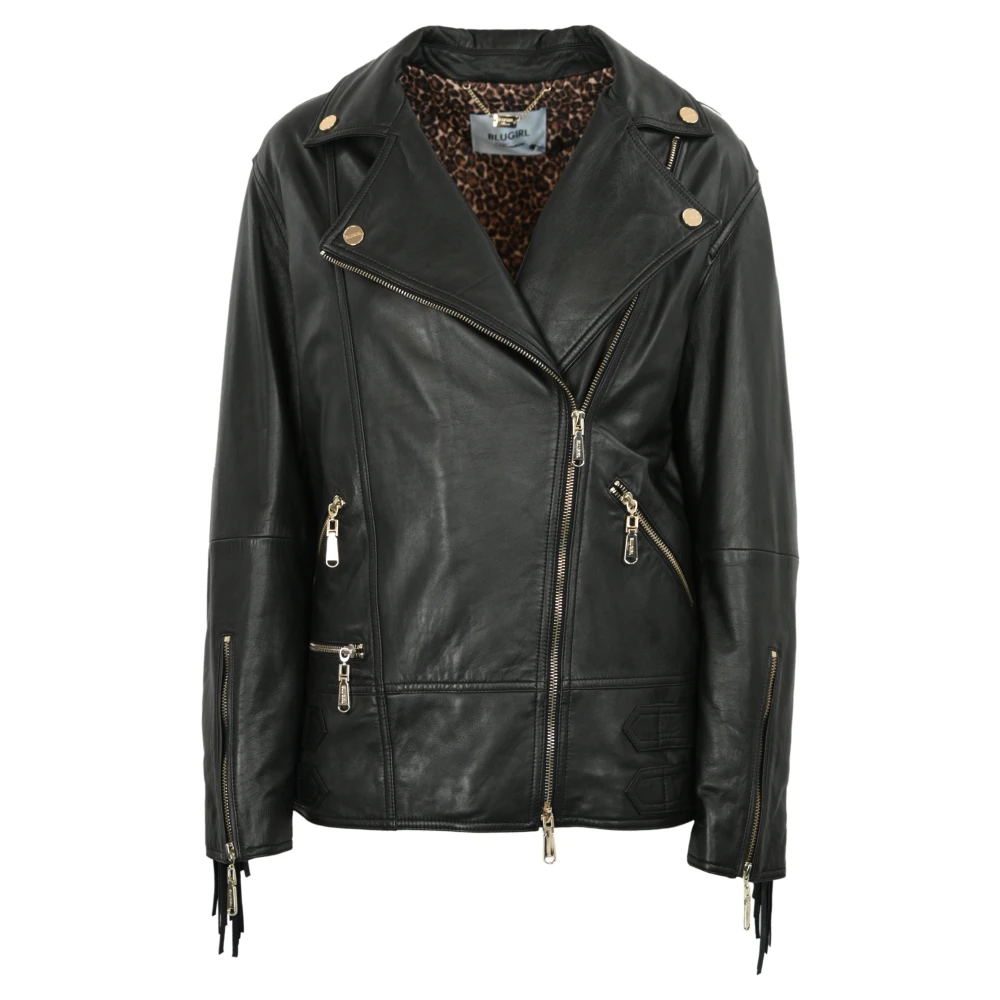 Blugirl Zwarte leren motorjack Black Dames