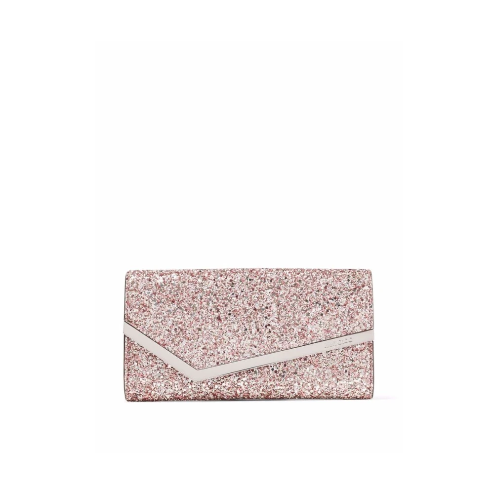 Jimmy Choo Roze Glitter Textuur Clutch Pink Dames