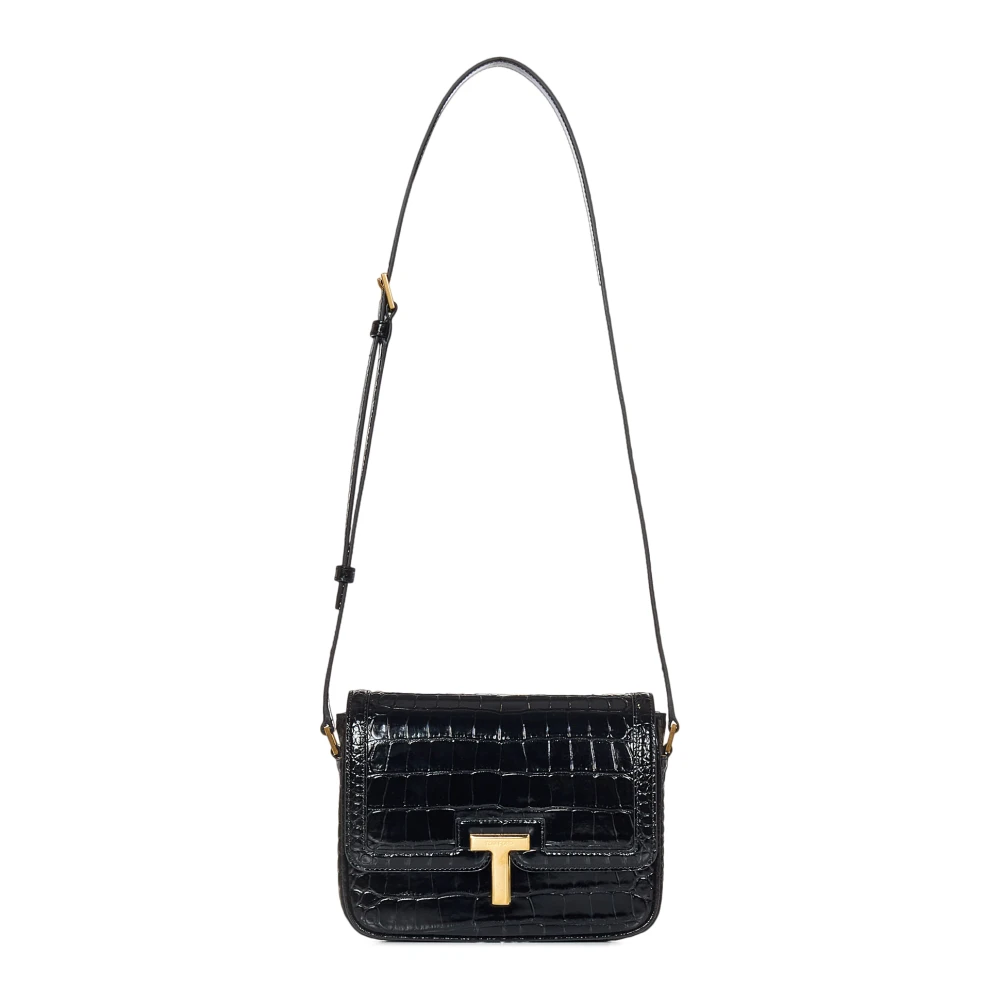 Tom Ford Women's Black Shoulder Bags, One Size, Crocodile Handbag
