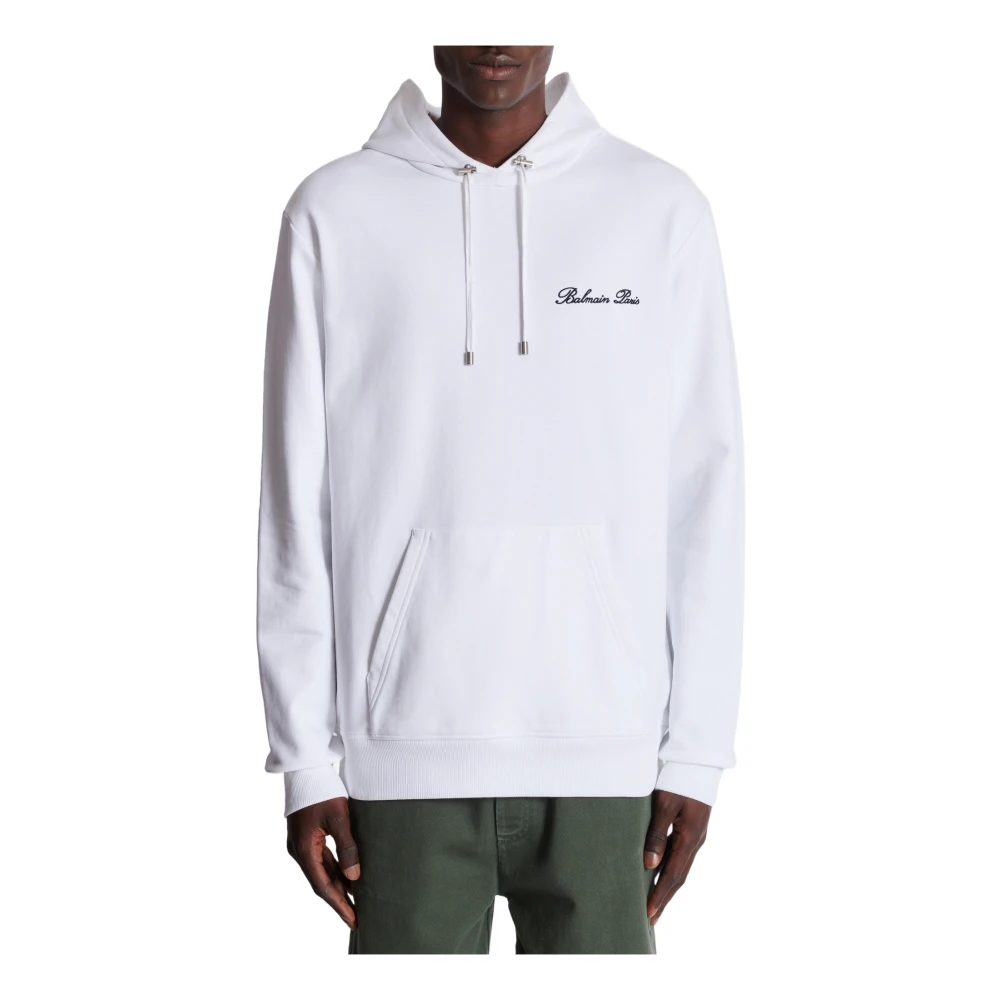 Balmain Handtekening hoodie White Heren