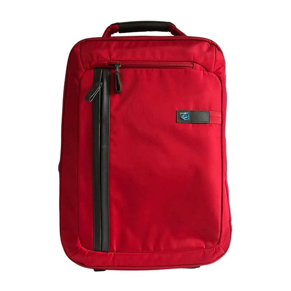 Piquadro Women's Red Soft Trolley Suitcase Unisex