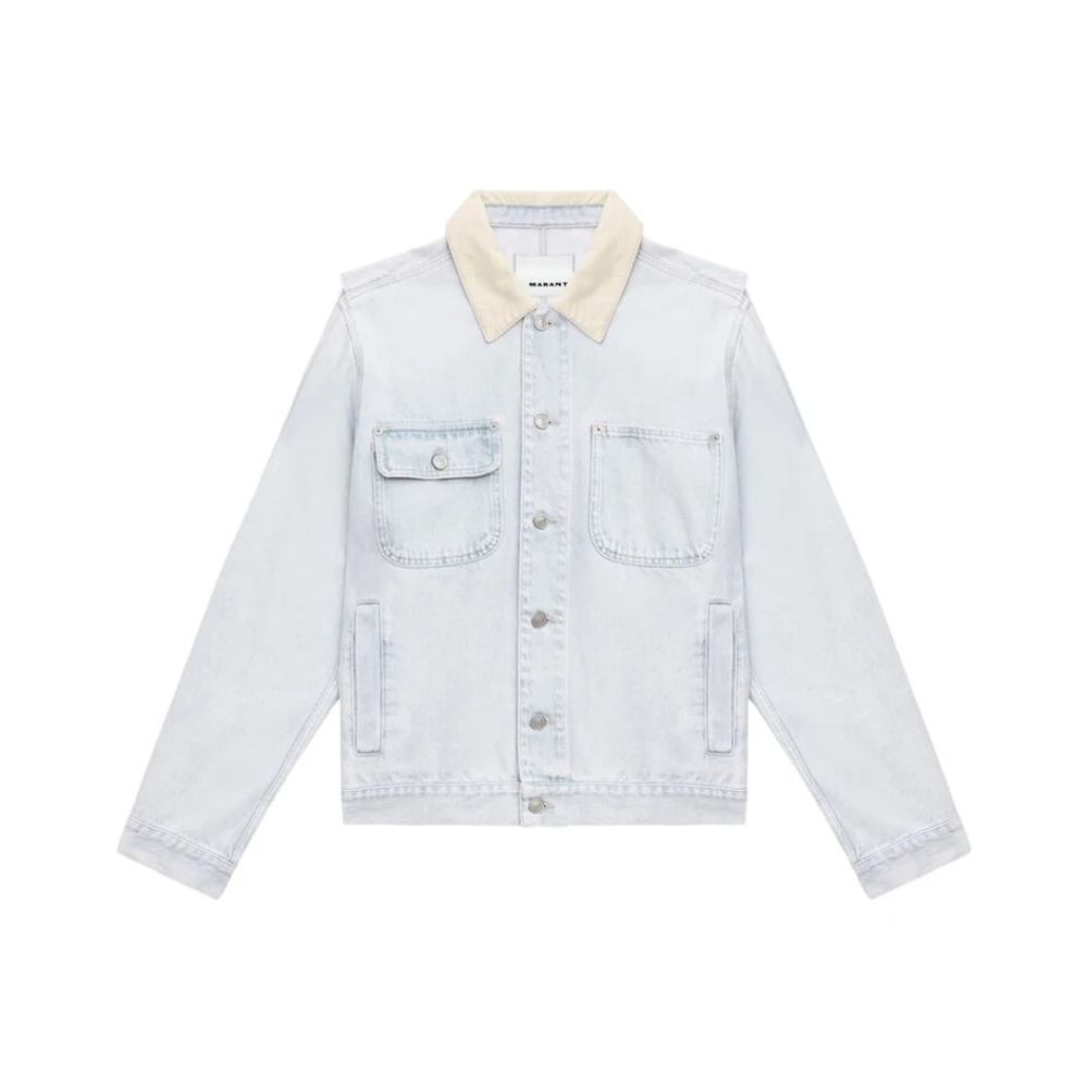 Isabel marant Denim Ribfluwelen Jack met Logopatch Blue Heren