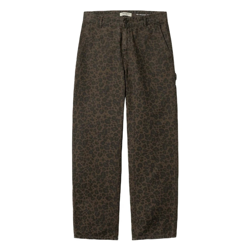 Carhartt WIP Broek met luipaardprint en Carpenter Loop Brown Dames