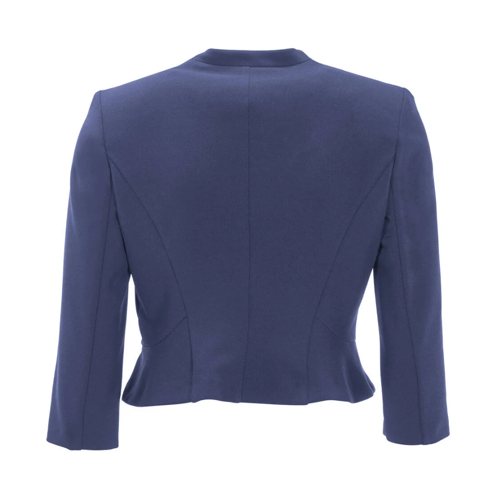 Swing Getailleerde Jersey Crepe Jas Blue Dames