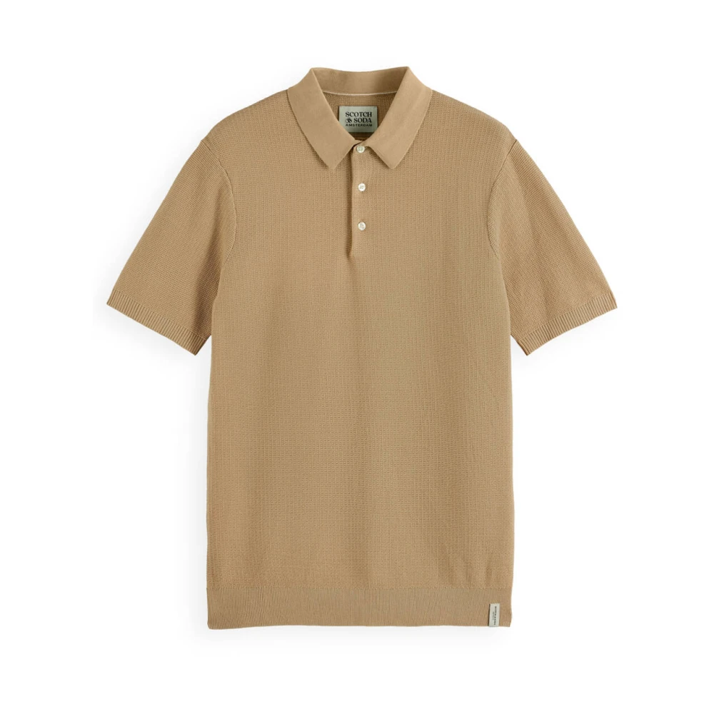 Scotch & Soda Gebreide Polo Beige Heren