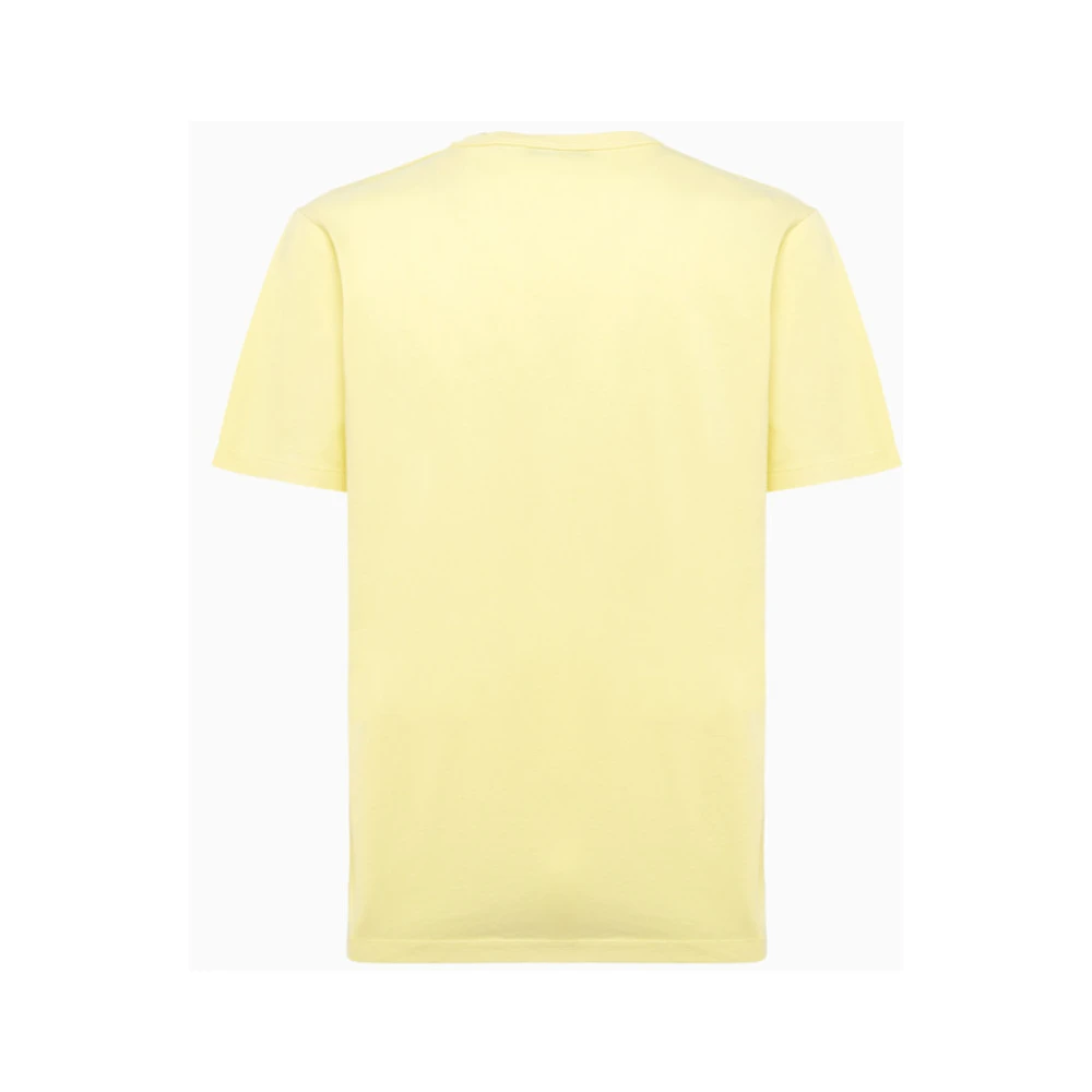 Maison Kitsuné Effengekleurd Katoenen T-Shirt Yellow Heren