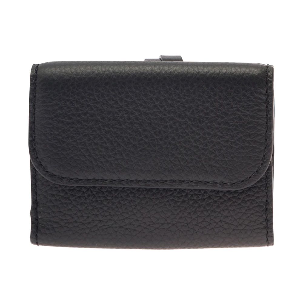 Chloé Zwarte Tri-Fold Portemonnee met Bedel Black Dames