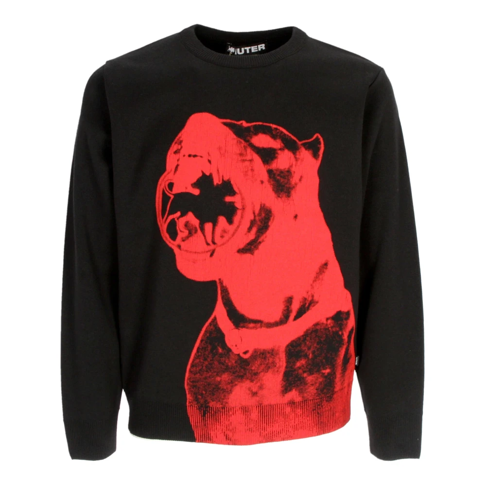 Iuter Zwarte Gebreide Trui Dogo Breed Black Heren