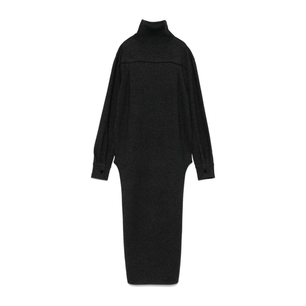Givenchy Vrouw Grijs Mock Neck Long Sleeve Knit Dress