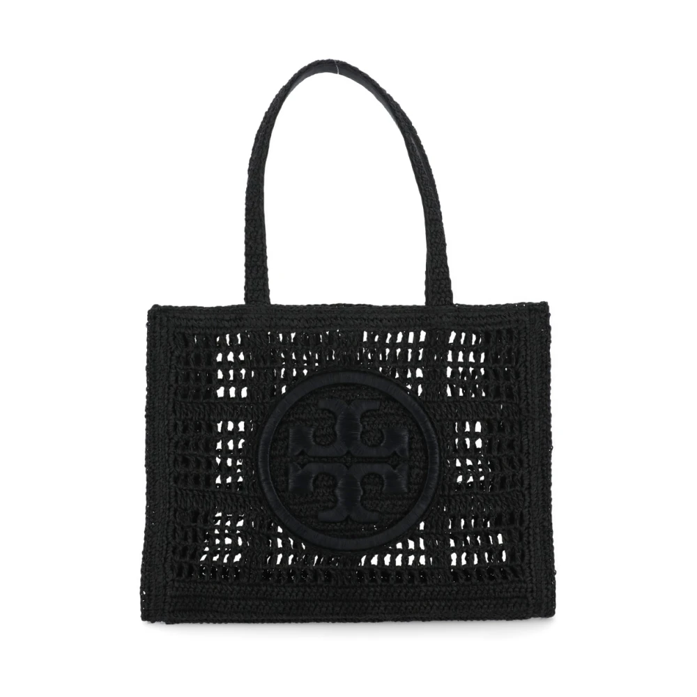 TORY BURCH Straw Shopping Bag for Woman Black Dames