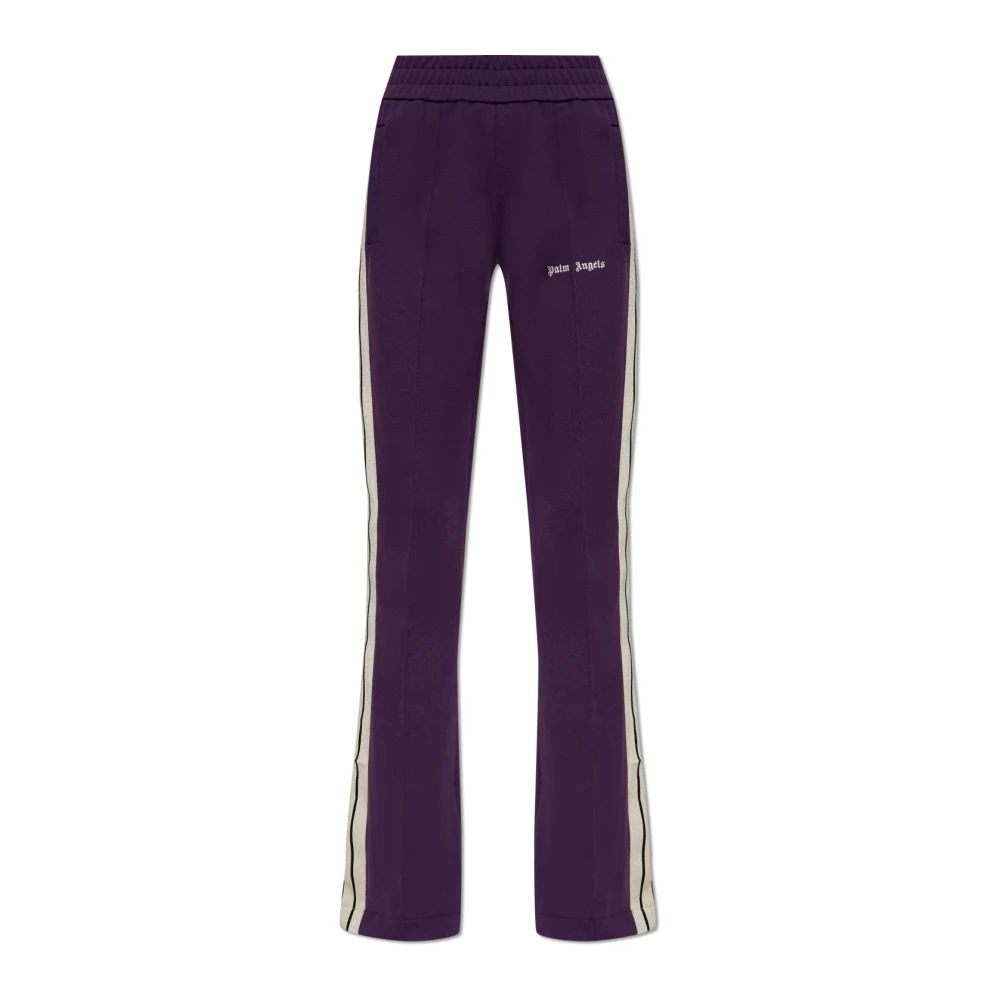 Palm Angels Sweatpants met logo Purple Dames