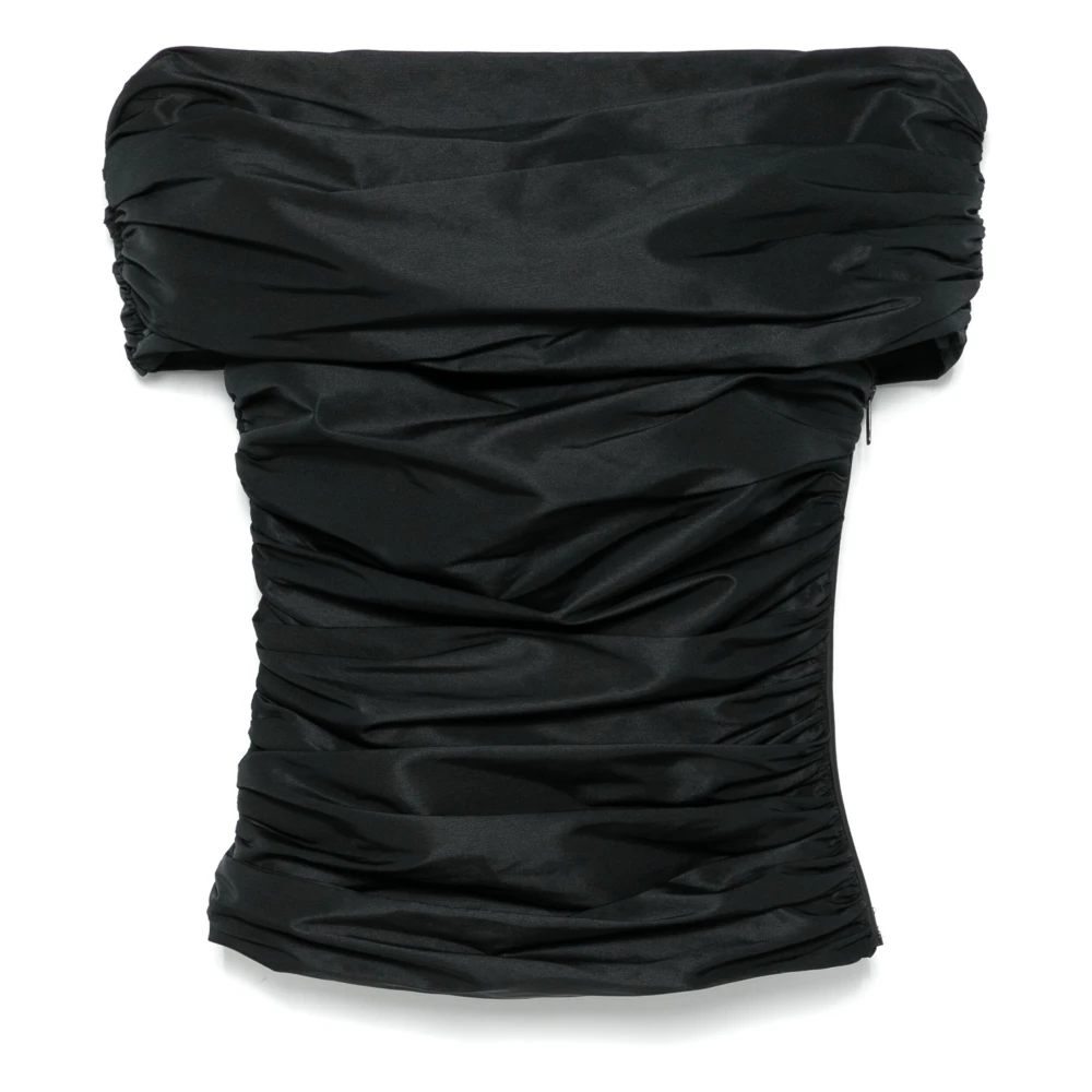 Coperni Zwarte Taffeta Top met Zijrits Black Dames