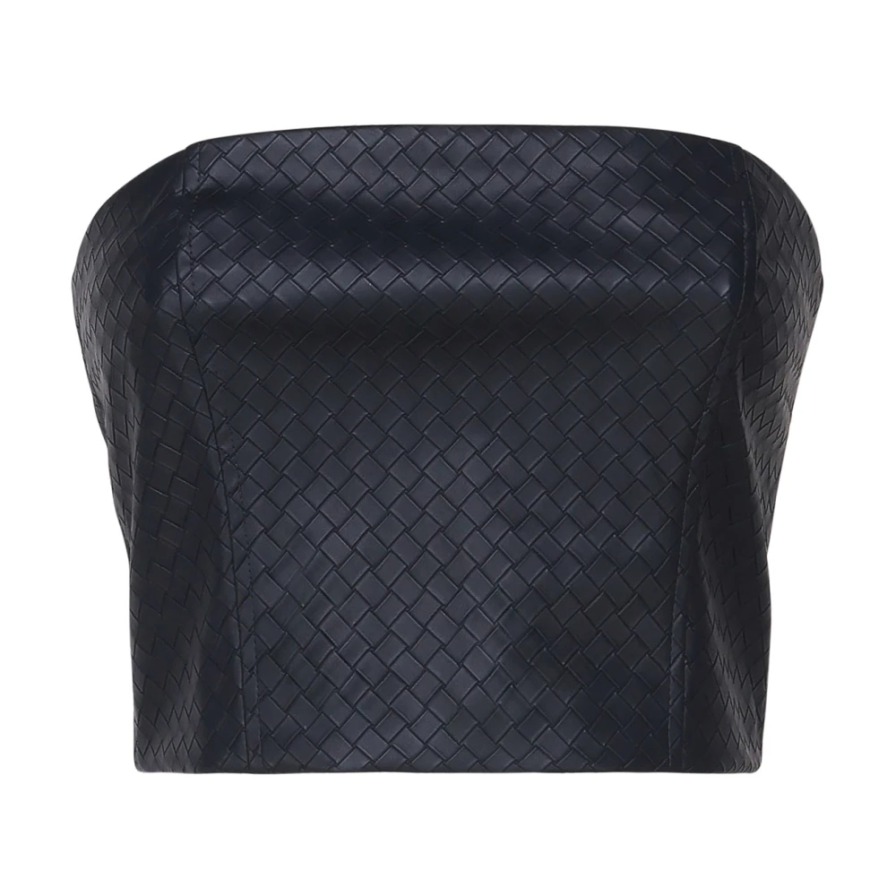 Rotate Birger Christensen Gevlochten Bandeau Cropped Top Blue Dames