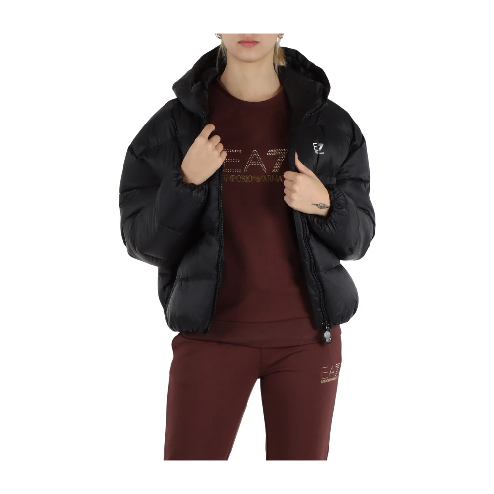 Emporio Armani EA7 Gewatteerde Calidum 7 jas met Thermore vulling Black Dames