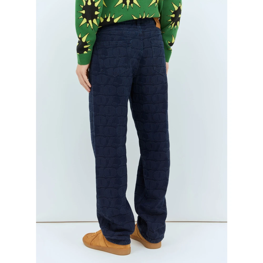 Awake NY Jacquard Straight Leg Jeans Blue Heren