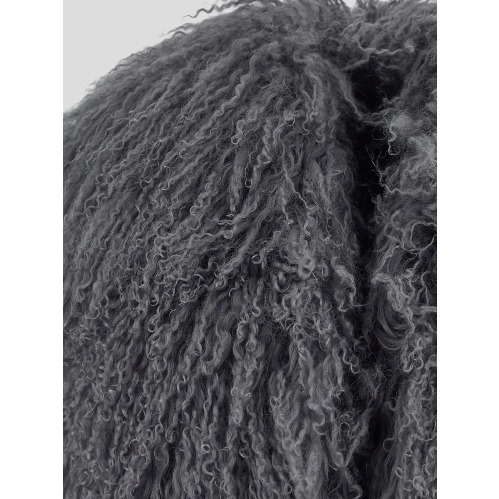 Salvatore Santoro Bont Cropped Jas Schaap Stijl Gray Dames
