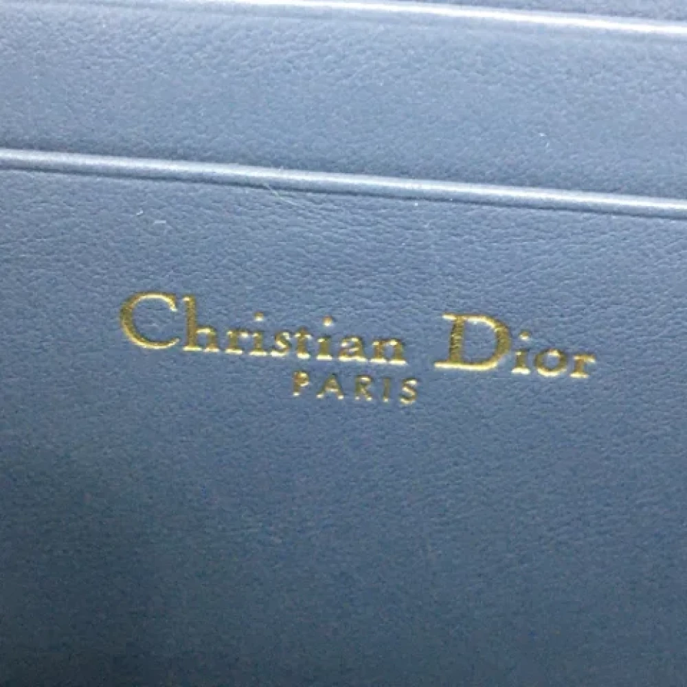 Dior Vintage Pre-owned Leather wallets Blue Dames