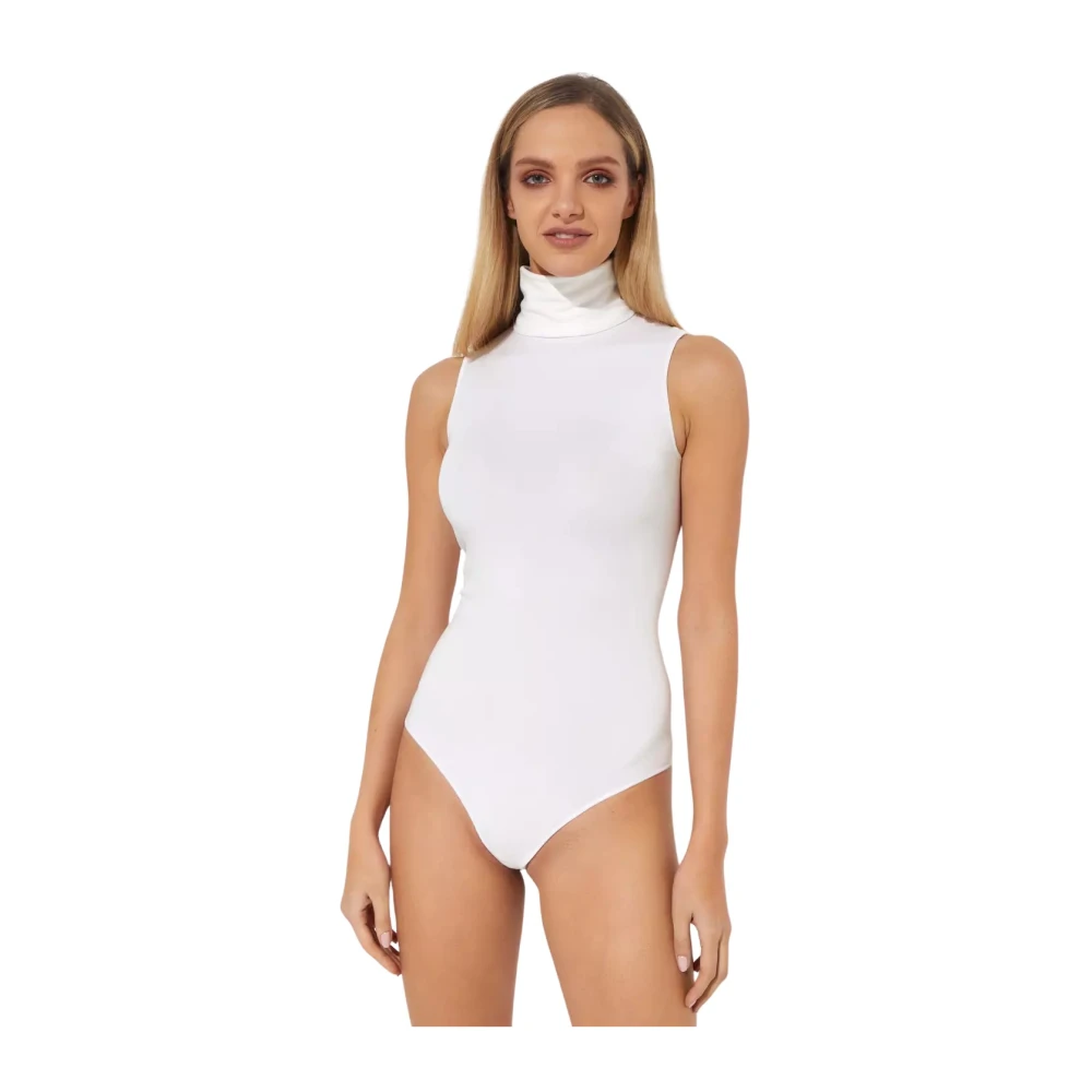 Wolford Wit naadloos coltruitje bodysuit White Dames