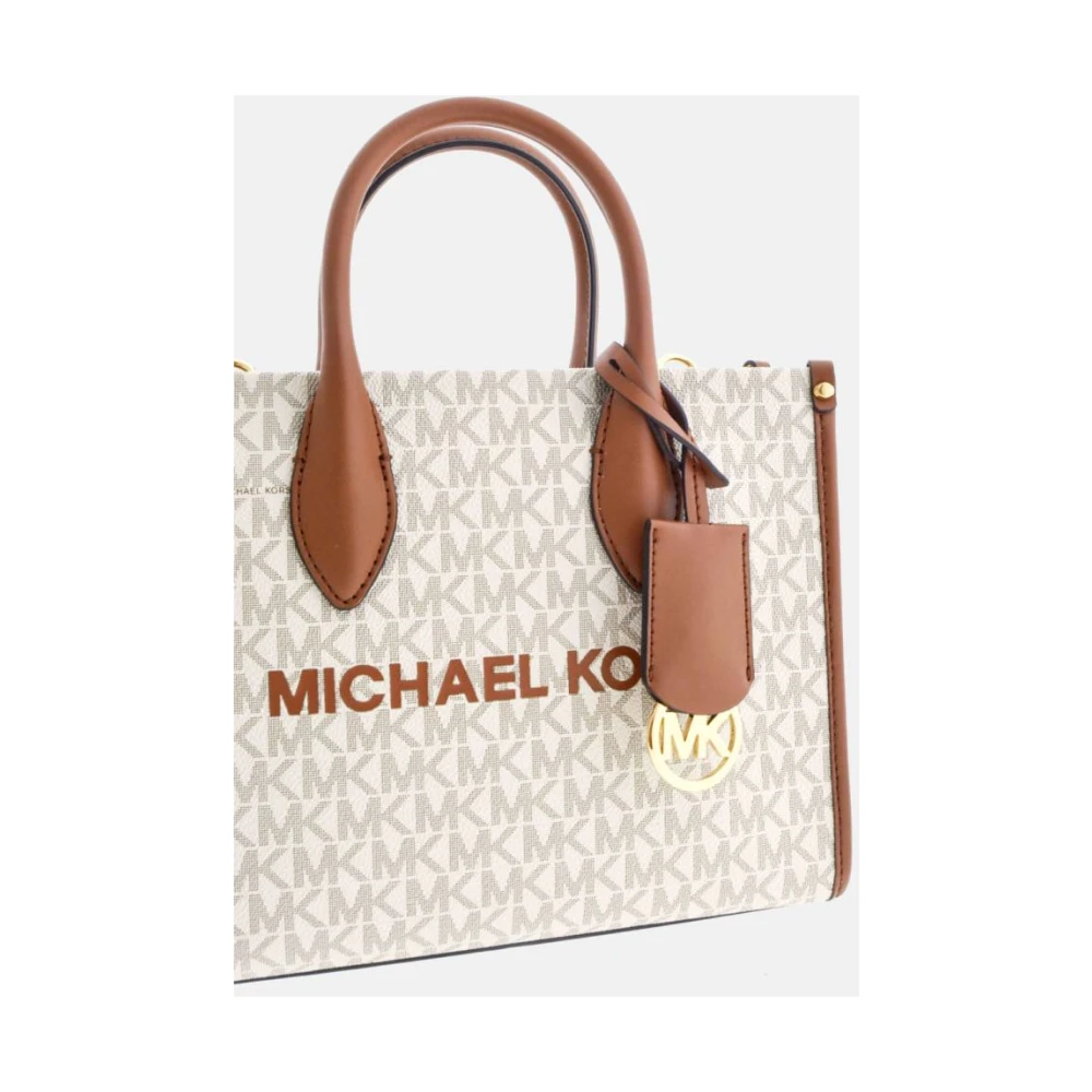 Michael Kors Vanilla Shoppingtas Mirella met Gouden Slot White Dames