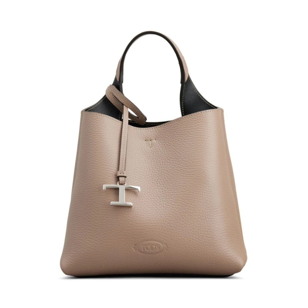 TOD'S Gestructureerde Beige Leren Schoudertas Beige Dames
