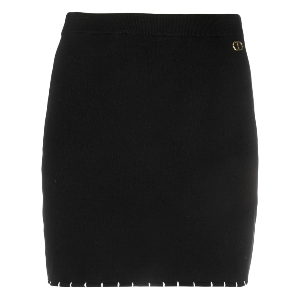 Twinset Elegante Zwarte Mini Rok Black Dames