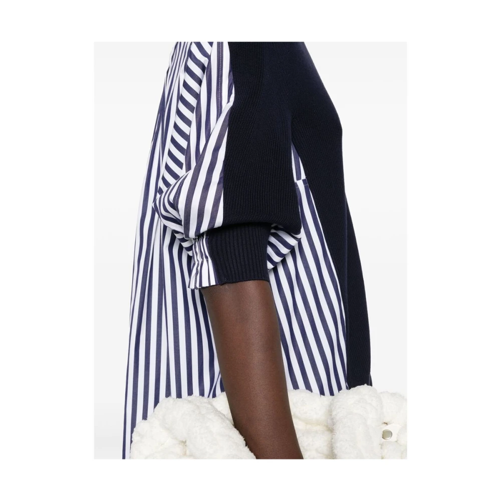 Sacai Blauwe Gebreide Trui Blue Dames