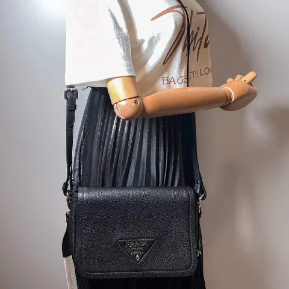 Prada Vintage Pre-owned Leather handbags Black Dames