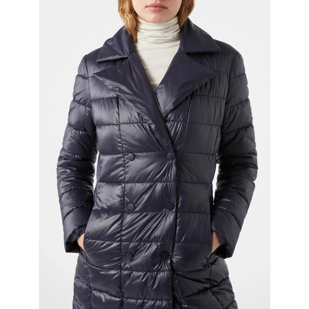Pennyblack Blauwe Double-Breasted Jas Titania Blue Dames