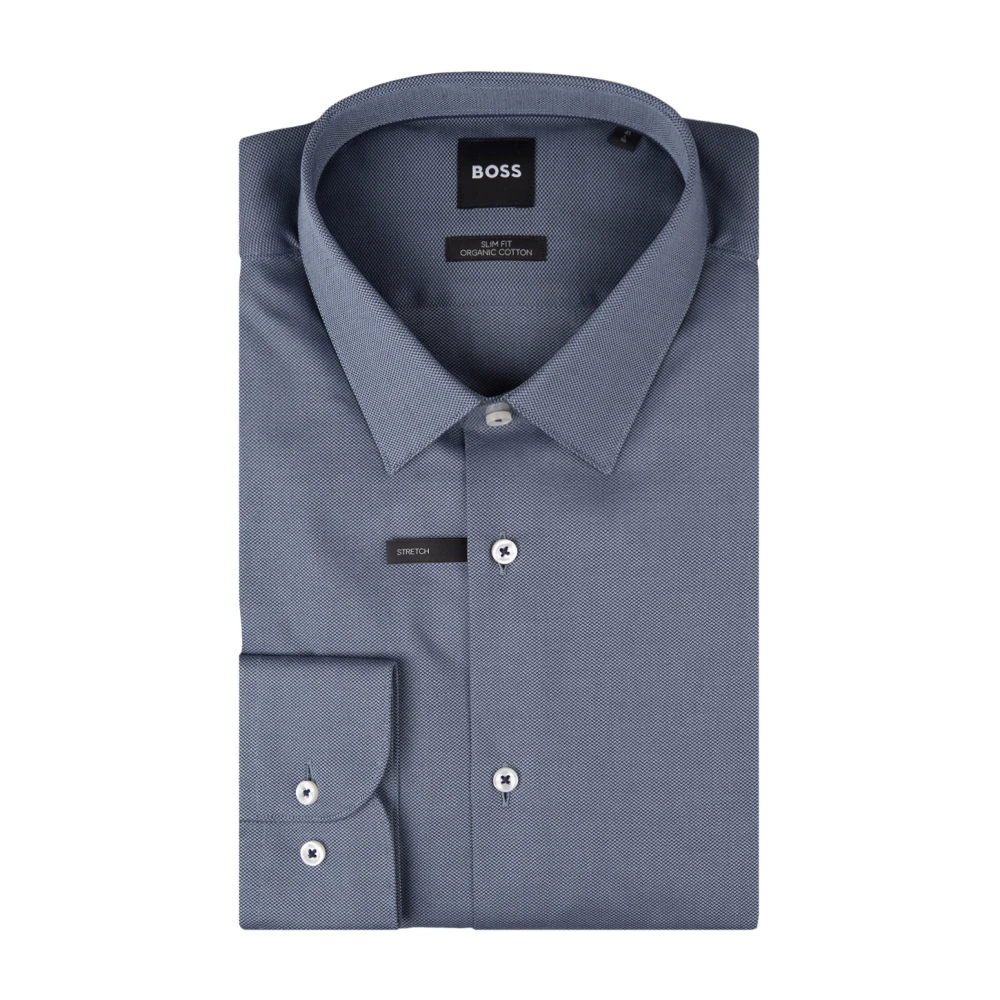 Hugo Boss Slim-Fit Grijze Overhemd Hank Stijl Gray Heren