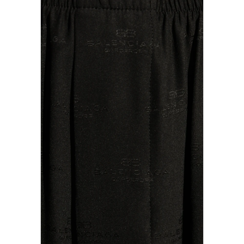 Balenciaga Loszittende zijden broek Black Dames