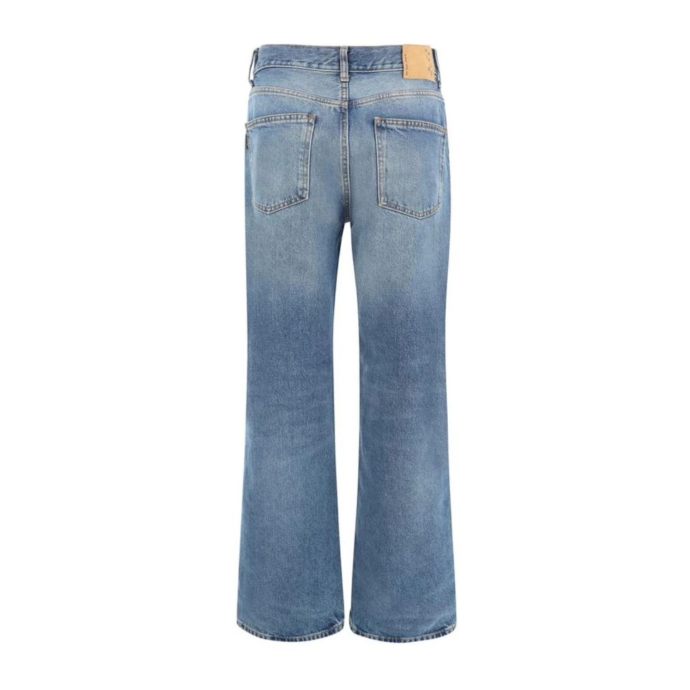 Haikure Klassieke vijf-pocket jeans met leren patch Blue Dames