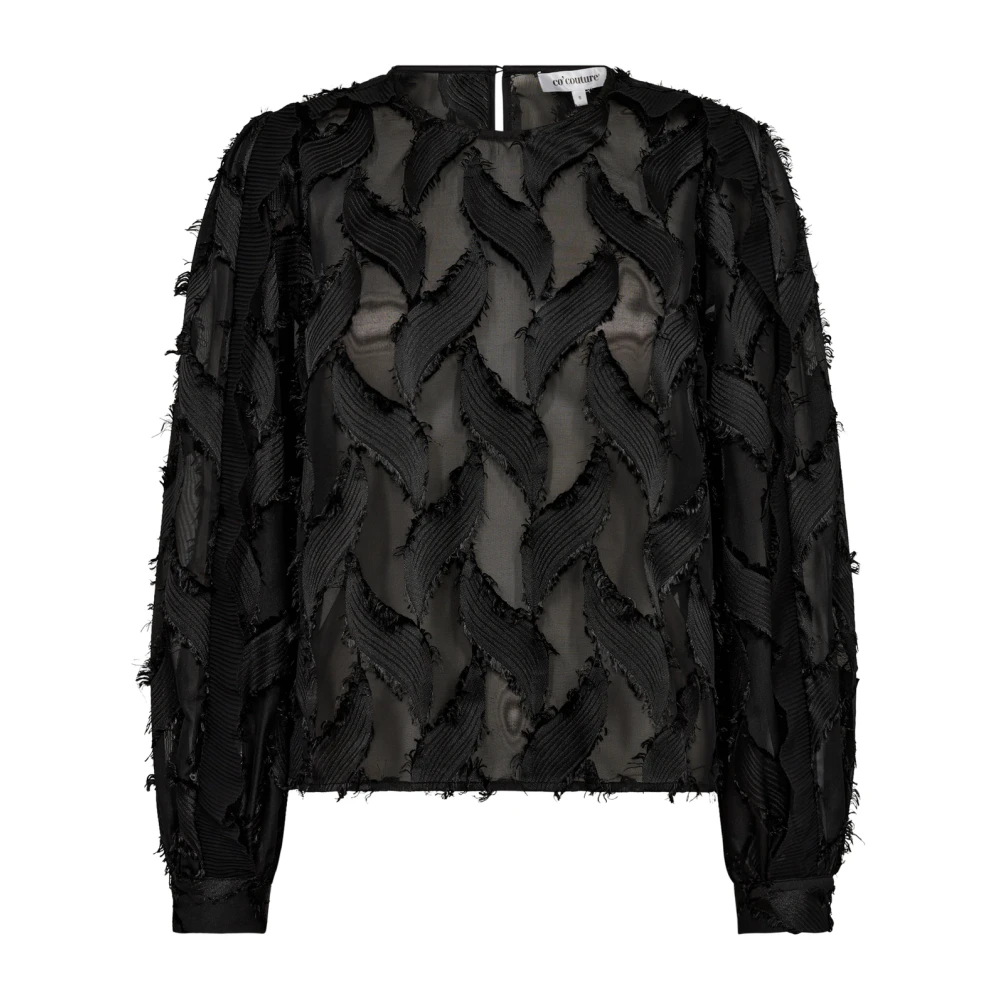 Co'Couture Gestructureerde Blouse Black Dames