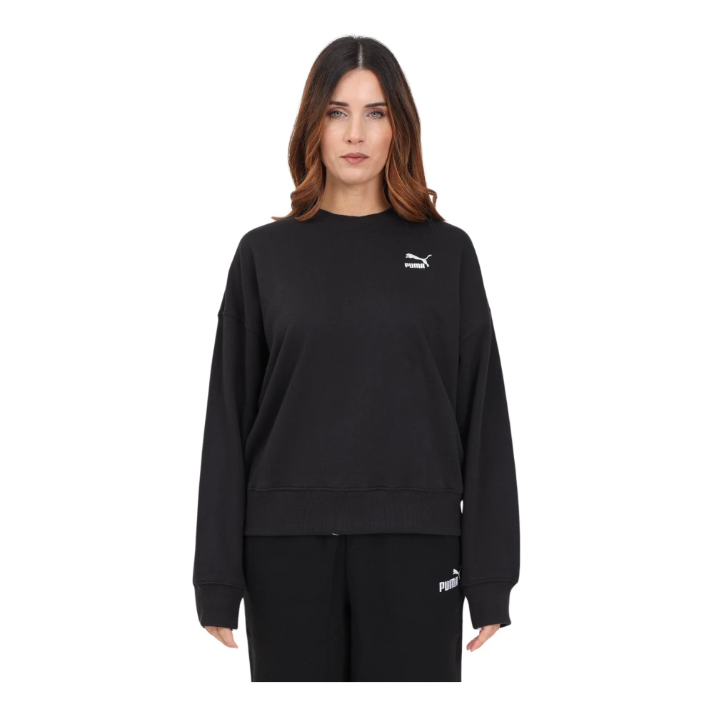 Puma Zwarte Logo Sweater Black Dames