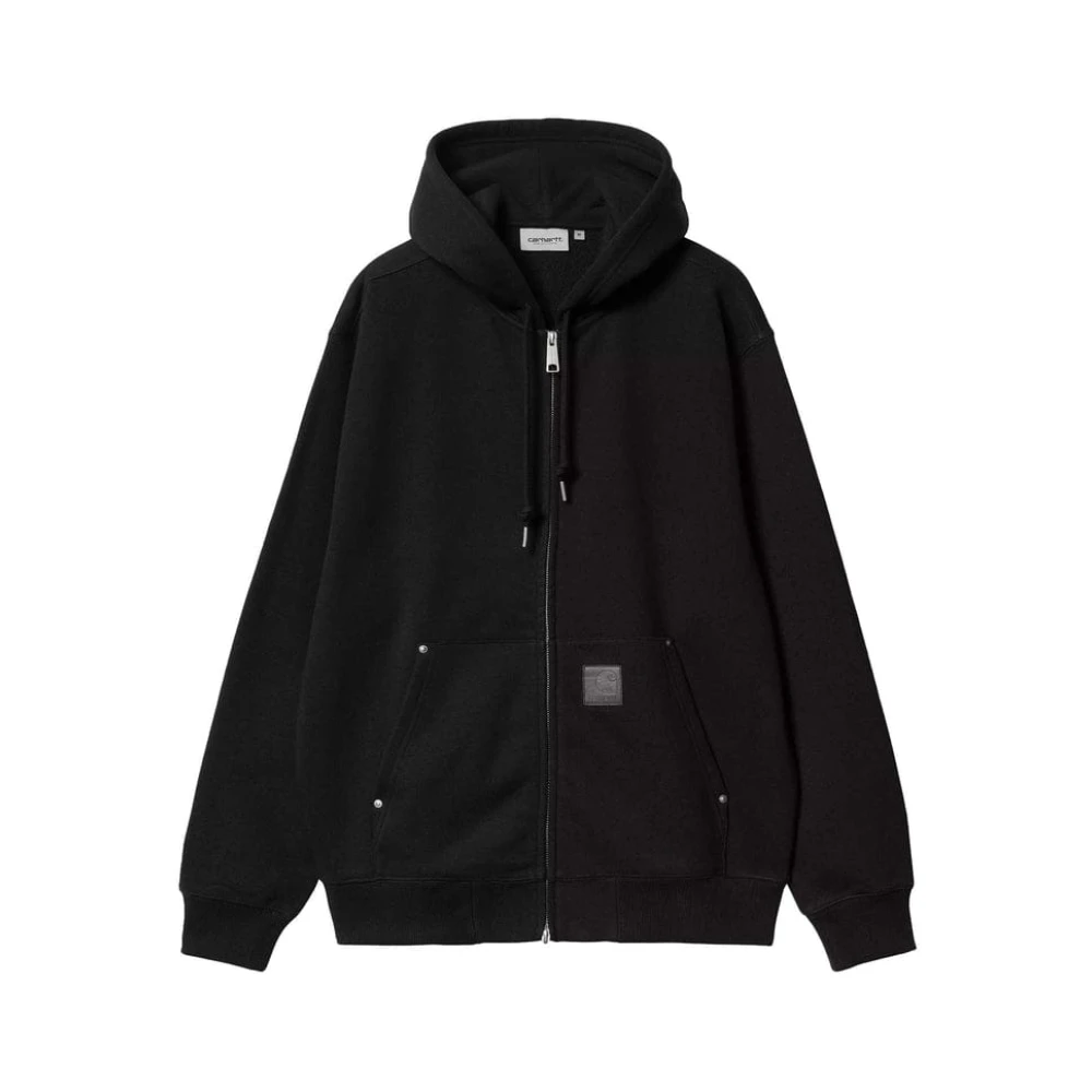 Carhartt WIP Ritssluiting Hooded Katoen Polyester Sweater Black Heren