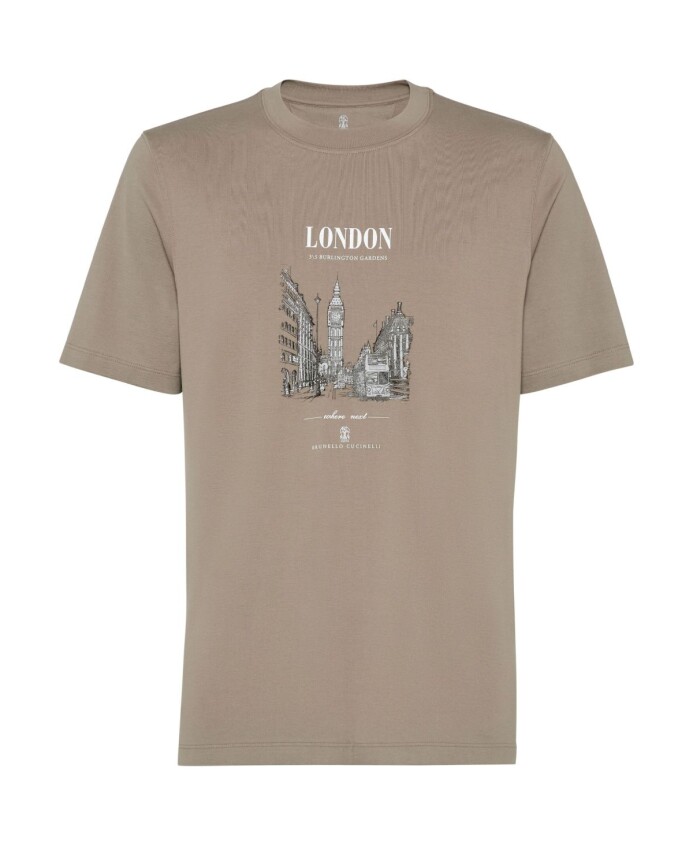 t-shirt-col-rond-marron-avec-impression