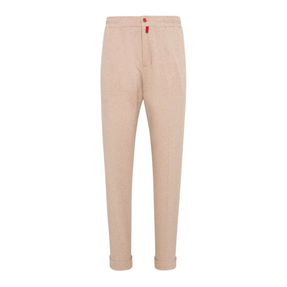 Kiton Beige Katoen Kasjmier Trekkoordbroek Beige Heren
