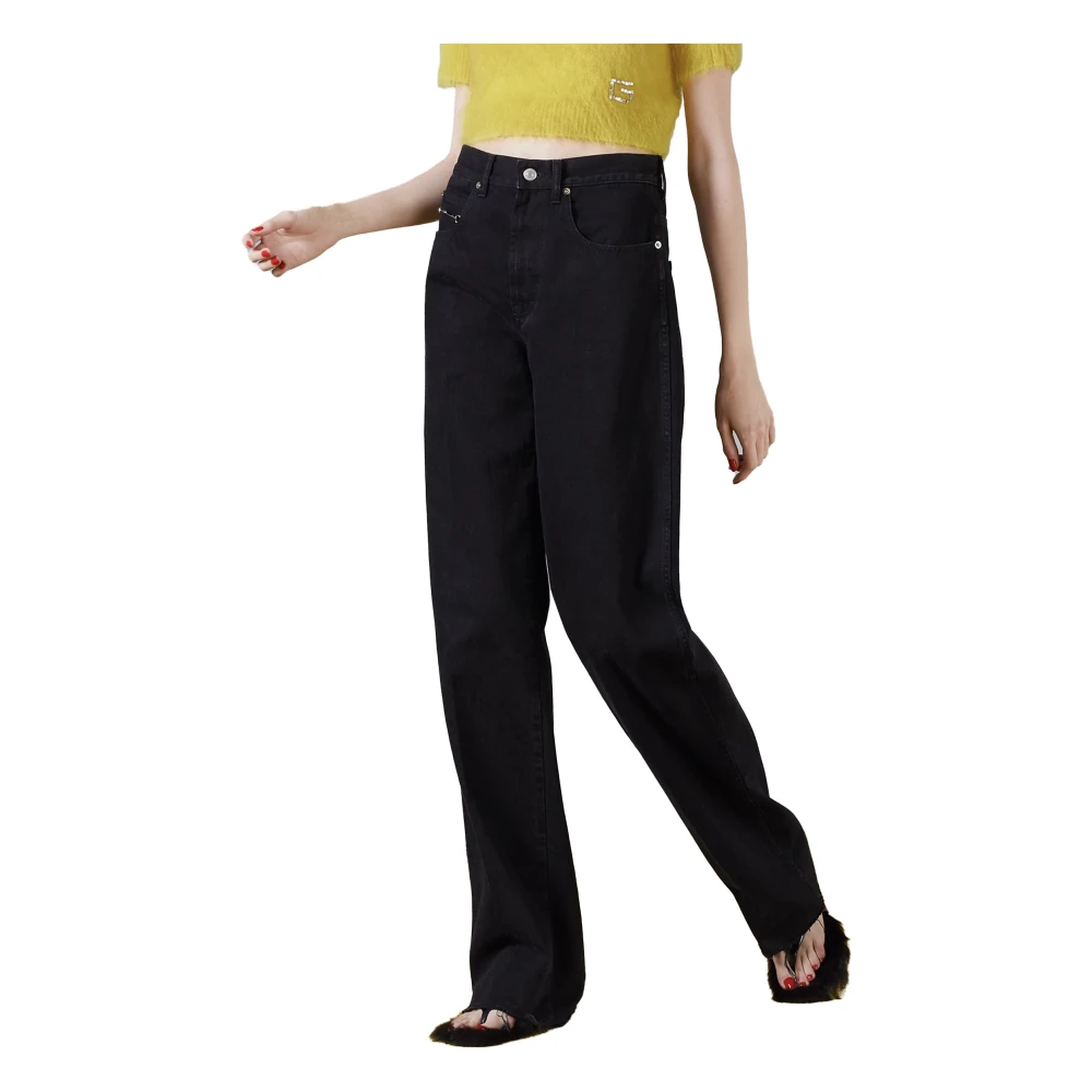 Gucci Klassieke Horsebit Denim Jeans Black Dames