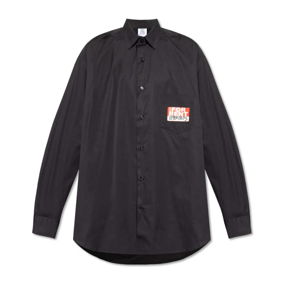 Vetements Shirt met logo Black Heren