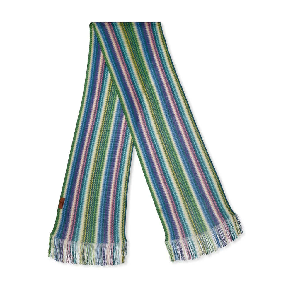 Missoni Women's Multicolor Winter Scarves, One Size, Striped Viscose Scarf Logo