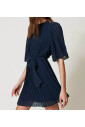 pleated-georgette-dress-with-belt