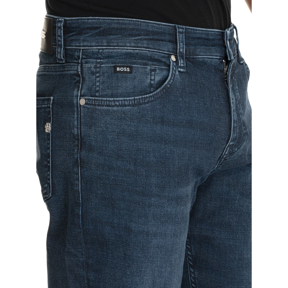 Boss Stone Washed Denim Jeans Blue Heren