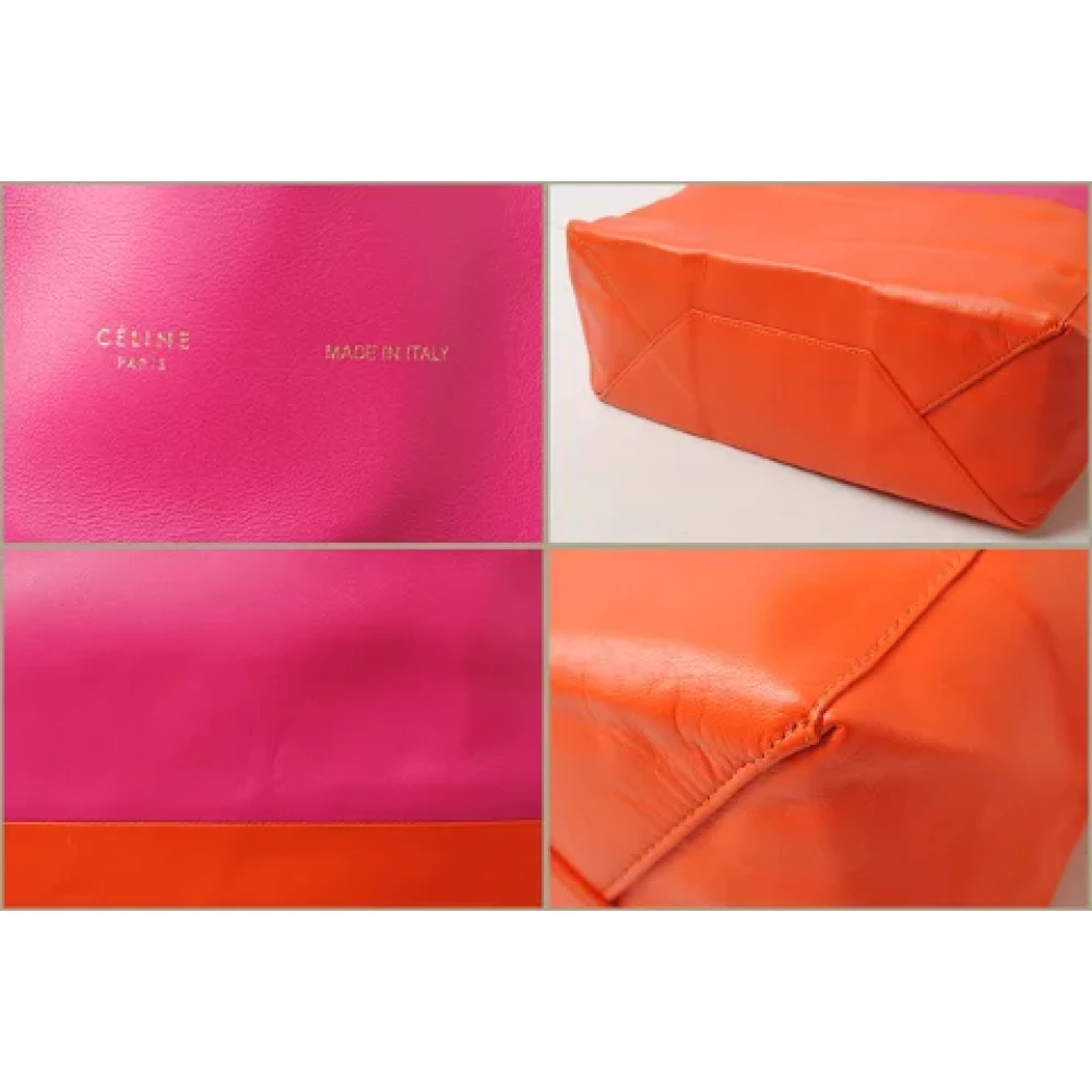 Celine Vintage Pre-owned Leather shoulder-bags Orange Dames